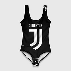 Купальник-боди 3D женский Juventus краски белые, цвет: 3D-принт