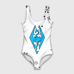 Женский купальник-боди Skyrim logo winter