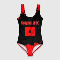 Купальник-боди 3D женский Roblox краски красные, цвет: 3D-принт