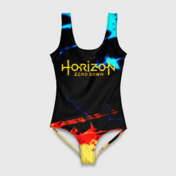 Купальник-боди 3D женский Horizon zero dawn огонь и лёд, цвет: 3D-принт