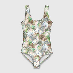 Женский купальник-боди Российские денежные купюры