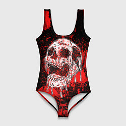 Купальник-боди 3D женский Bloody skull, цвет: 3D-принт