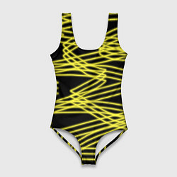 Женский купальник-боди Желтые светящиеся линии