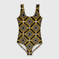 Женский купальник-боди Греческий орнамент меандр