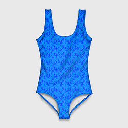 Купальник-боди 3D женский Яркий синий текстурированный, цвет: 3D-принт