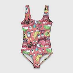 Женский купальник-боди Монстры ой ой нет