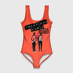 Купальник-боди 3D женский Twenty one pilots emotional roadshow, цвет: 3D-принт