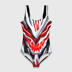Женский купальник-боди Абстрактный красный кибер демон