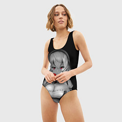 Купальник-боди 3D женский Аниме девушка с сердцем в руках, цвет: 3D-принт — фото 2