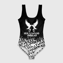 Купальник-боди 3D женский Hollywood Undead band, цвет: 3D-принт