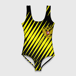 Женский купальник-боди Герб РФ абстракция