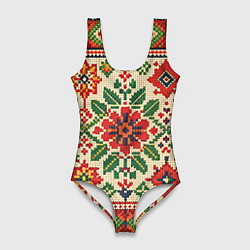 Женский купальник-боди Славянский узор и орнамент