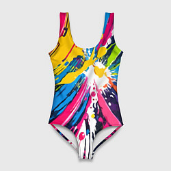 Женский купальник-боди Красочная абстракция - экспрессионизм