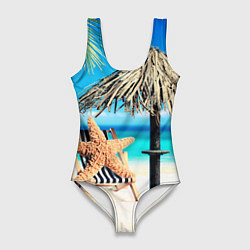 Купальник-боди 3D женский Resort, цвет: 3D-принт