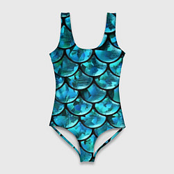 Женский купальник-боди Бирюзовая кожа змеи