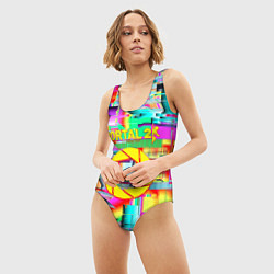 Купальник-боди 3D женский Portal 2 краски, цвет: 3D-принт — фото 2