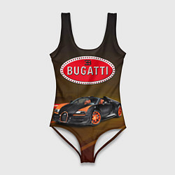 Купальник-боди 3D женский Bugatti on the night route, цвет: 3D-принт