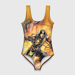 Купальник-боди 3D женский Scorpion - Mortal Kombat, цвет: 3D-принт