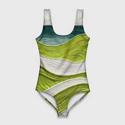 Женский купальник-боди Лаймовые волны