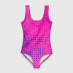 Женский купальник-боди Сочный розовый абстаркция