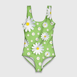 Женский купальник-боди Ромашки бумажные