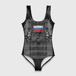Купальник-боди 3D женский Бронежилет спецназ - армия России, цвет: 3D-принт
