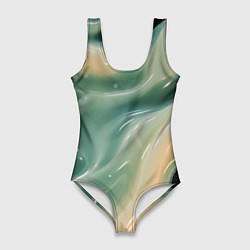 Женский купальник-боди Лазурная слизь на черном текстура