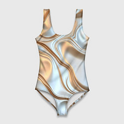 Женский купальник-боди Жидкое белое золото