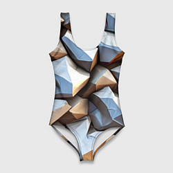 Женский купальник-боди Каменно металлическая абстракция