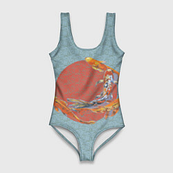 Купальник-боди 3D женский Рыба карпы кои, цвет: 3D-принт