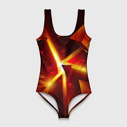 Женский купальник-боди Трехмерный взрыв неоновых плит абстракция