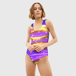 Купальник-боди 3D женский Блестящая волнистая текстура, цвет: 3D-принт — фото 2