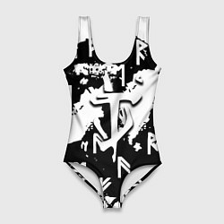 Женский купальник-боди Doom символы краски