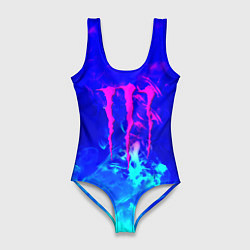 Женский купальник-боди Monster energy дым неоновый