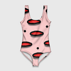 Женский купальник-боди Круги маркер - паттерн