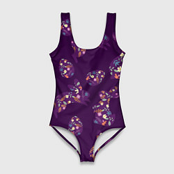 Купальник-боди 3D женский Кролики и яйца, цвет: 3D-принт