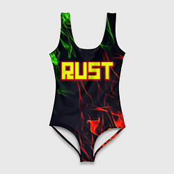 Купальник-боди 3D женский RUST огненная текстура, цвет: 3D-принт