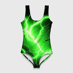 Женский купальник-боди Color green black