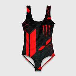 Купальник-боди 3D женский Monster energy sport geometry, цвет: 3D-принт