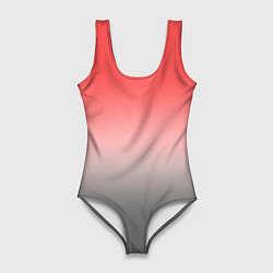 Женский купальник-боди Бледный красно-серый градиент