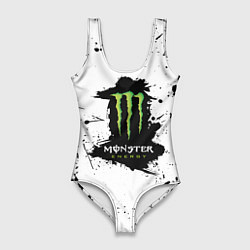 Купальник-боди 3D женский Monster energy брызги красок, цвет: 3D-принт