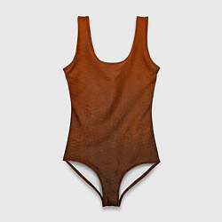 Купальник-боди 3D женский Красно-коричневый текстурированный градиент, цвет: 3D-принт