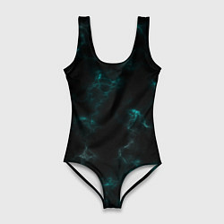 Женский купальник-боди Color black turquoise