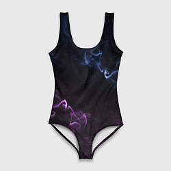 Купальник-боди 3D женский Color black blue pink, цвет: 3D-принт