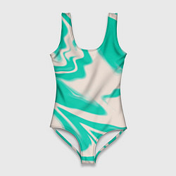 Женский купальник-боди Color white turquoise