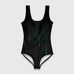 Купальник-боди 3D женский Color black turquoise, цвет: 3D-принт