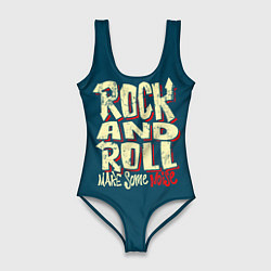 Купальник-боди 3D женский Рок н ролл шум, цвет: 3D-принт