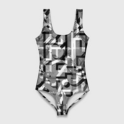 Женский купальник-боди Серый объёмный эффект