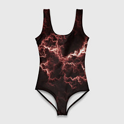 Купальник-боди 3D женский Lightning red, цвет: 3D-принт