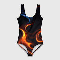 Купальник-боди 3D женский The color is fire orange, цвет: 3D-принт